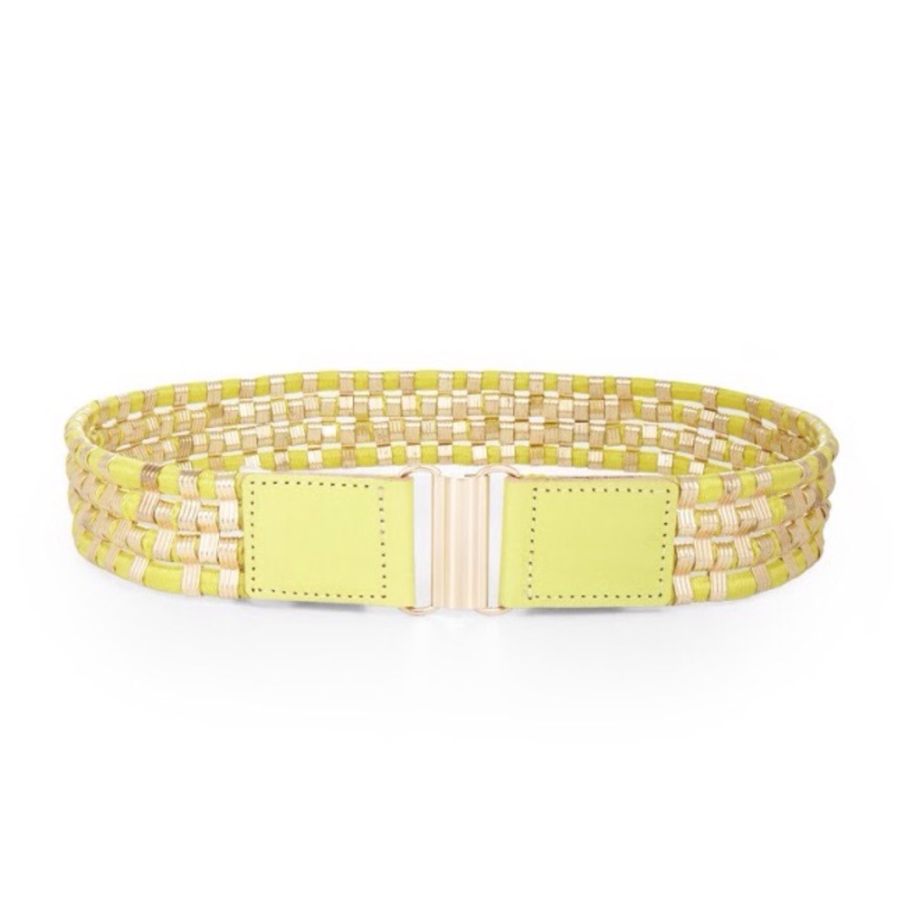 BCBG WAIST BELT NEON YELLOW GOLD TONED